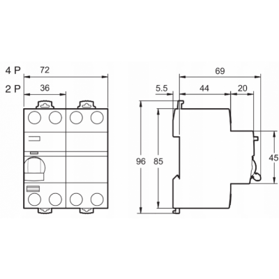Wyłącznik różnicowoprądowy K60 IDK-40-2-30-AC 40A 1P+N 30mA Typ AC A9Z05240 SCHNEIDER (A9Z05240)